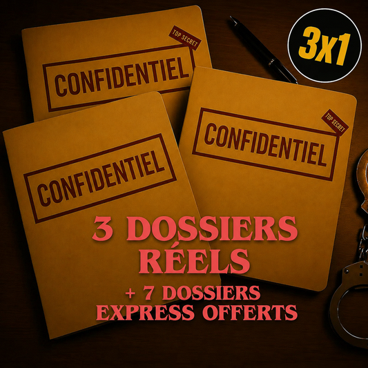 JEUX D'ENQUÊTE - AUJOURD'HUI 3 POUR LE PRIX D'1 - RECEVEZ 3 VRAIES AFFAIRES + 7 AFFAIRES EXPRESS EN CADEAU